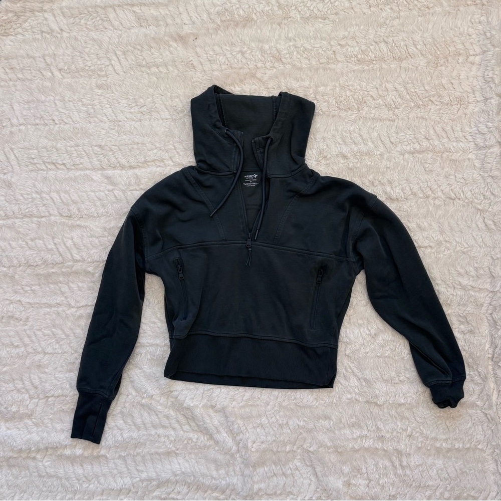 Old Navy Active Cropped Hoodie Women’s XS Dark Forest Green Athletic Streetwear